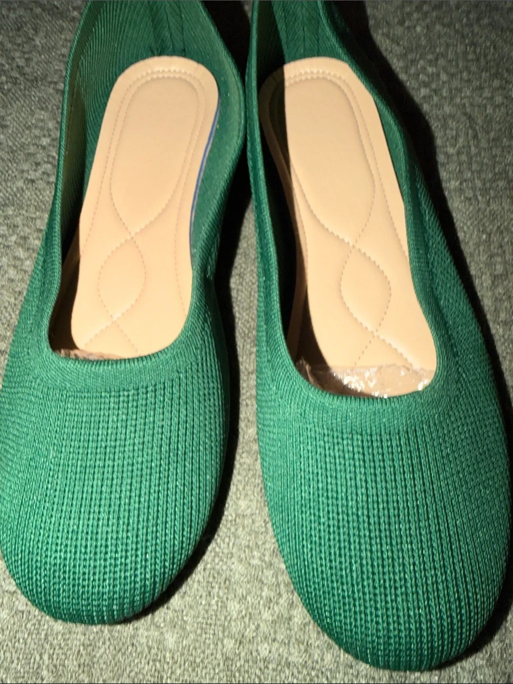 NWOB Women's Dark Green Knit Slip-On Ballet Flats